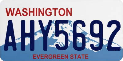 WA license plate AHY5692