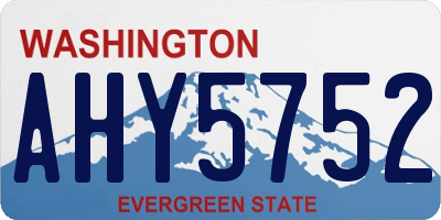 WA license plate AHY5752