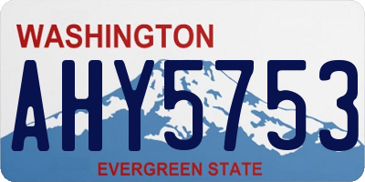 WA license plate AHY5753