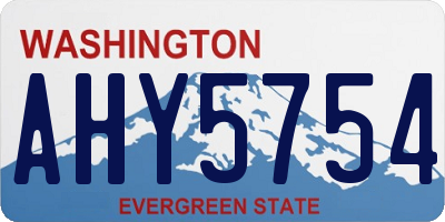 WA license plate AHY5754