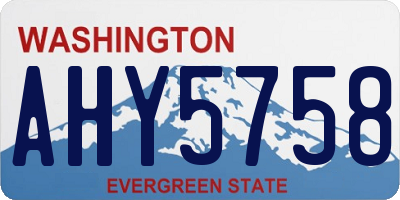 WA license plate AHY5758