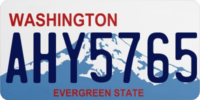 WA license plate AHY5765