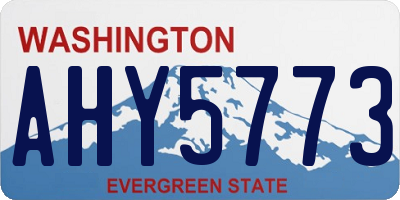 WA license plate AHY5773