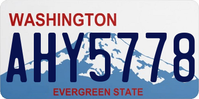 WA license plate AHY5778