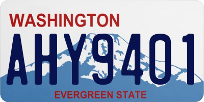 WA license plate AHY9401
