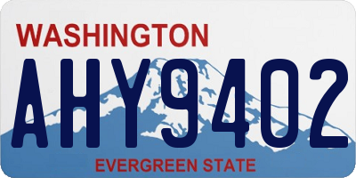 WA license plate AHY9402