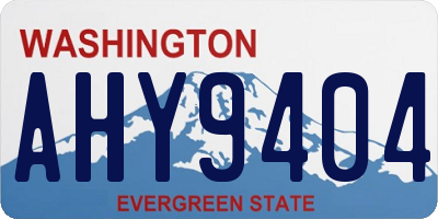 WA license plate AHY9404