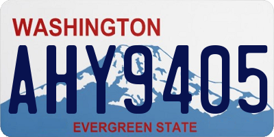 WA license plate AHY9405