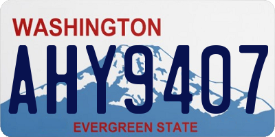 WA license plate AHY9407