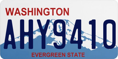 WA license plate AHY9410