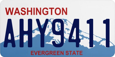 WA license plate AHY9411