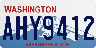 WA license plate AHY9412