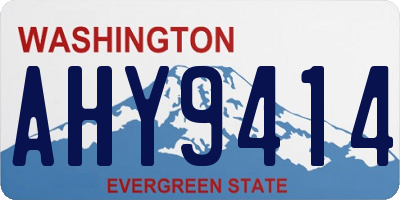 WA license plate AHY9414