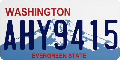 WA license plate AHY9415