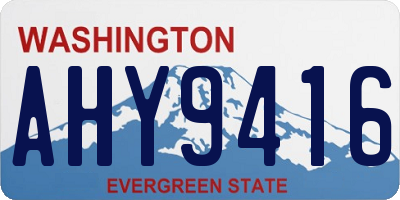 WA license plate AHY9416