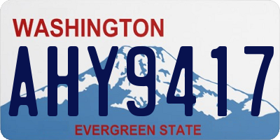 WA license plate AHY9417