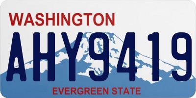 WA license plate AHY9419
