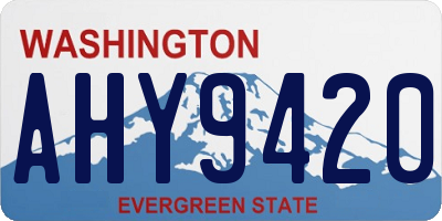 WA license plate AHY9420