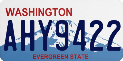 WA license plate AHY9422