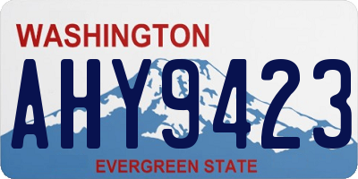 WA license plate AHY9423