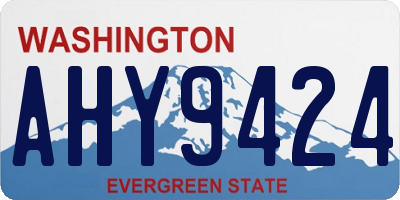 WA license plate AHY9424