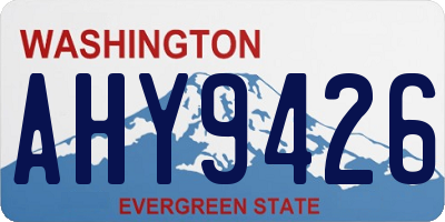 WA license plate AHY9426