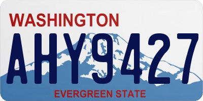 WA license plate AHY9427