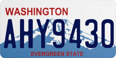 WA license plate AHY9430