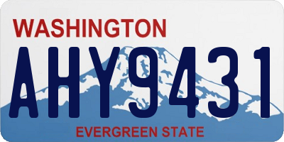 WA license plate AHY9431