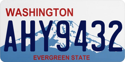 WA license plate AHY9432