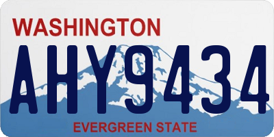 WA license plate AHY9434