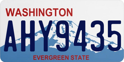WA license plate AHY9435
