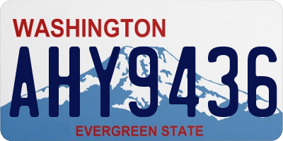 WA license plate AHY9436