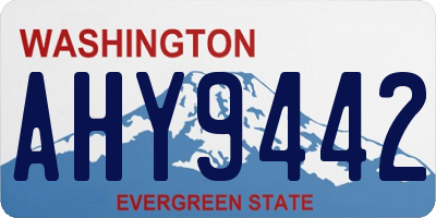WA license plate AHY9442