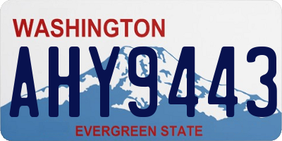 WA license plate AHY9443