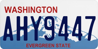 WA license plate AHY9447