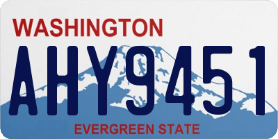WA license plate AHY9451