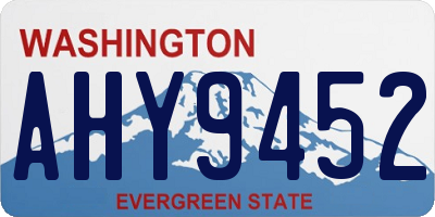 WA license plate AHY9452