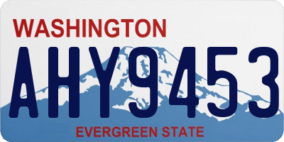WA license plate AHY9453