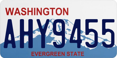 WA license plate AHY9455