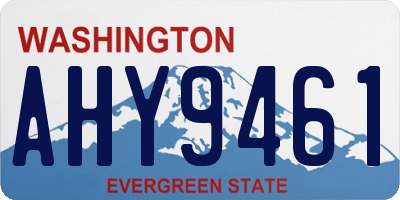 WA license plate AHY9461