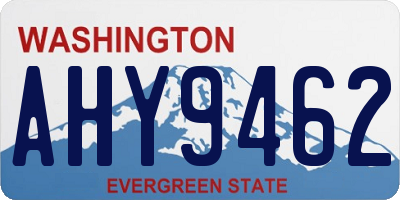 WA license plate AHY9462