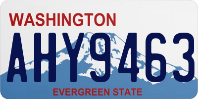 WA license plate AHY9463