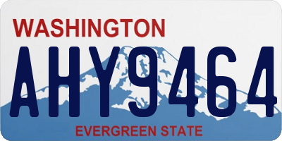 WA license plate AHY9464