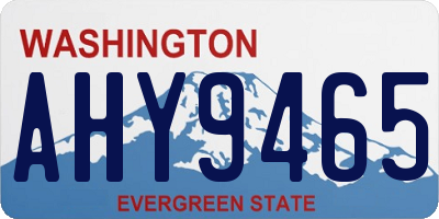 WA license plate AHY9465