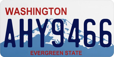 WA license plate AHY9466