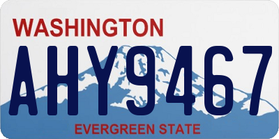 WA license plate AHY9467