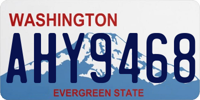 WA license plate AHY9468