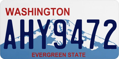 WA license plate AHY9472