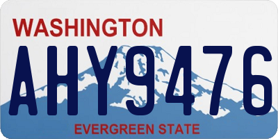 WA license plate AHY9476
